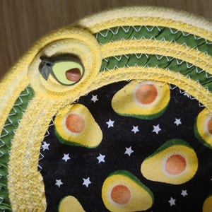 Handmade avocado rope bowl, perfect for entryway or gift basket