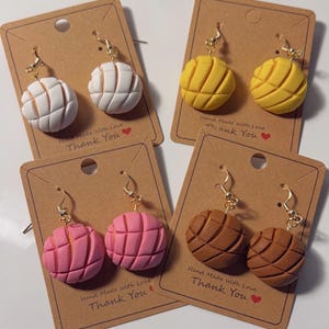 Concha earrings, Pan Dulce Earrings, Mexican Earrings. Handmade Earrings.