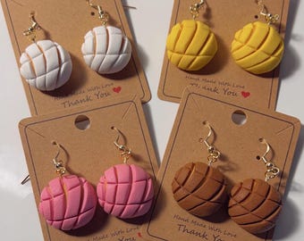 Handmade Concha Earrings, Pan Dulce, Mexican Jewelry