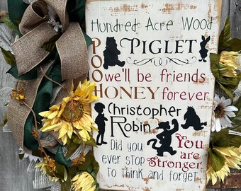 Pooh and Friends wreath- baby wreath, all season