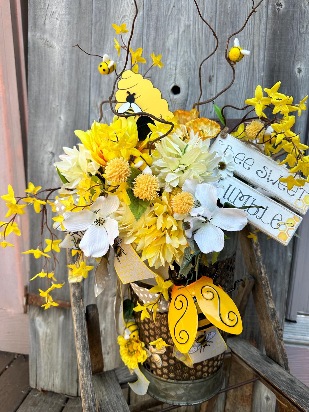 Bee Centerpiece With Bees-award Winning - Etsy
