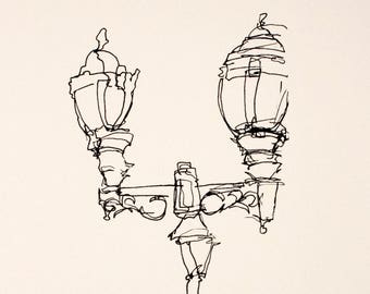 Street Light, Union Square, New York City, Screenprint