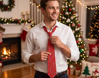 Christmas Lights Necktie: Festive Holiday Costume Accessory