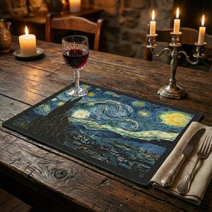 Starry Night Placemat: Van Gogh Art Cotton Table Mat
