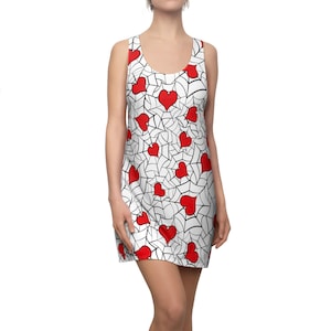 Heart Spiderweb Racerback Dress: Gothic Romantic Summer Outfit
