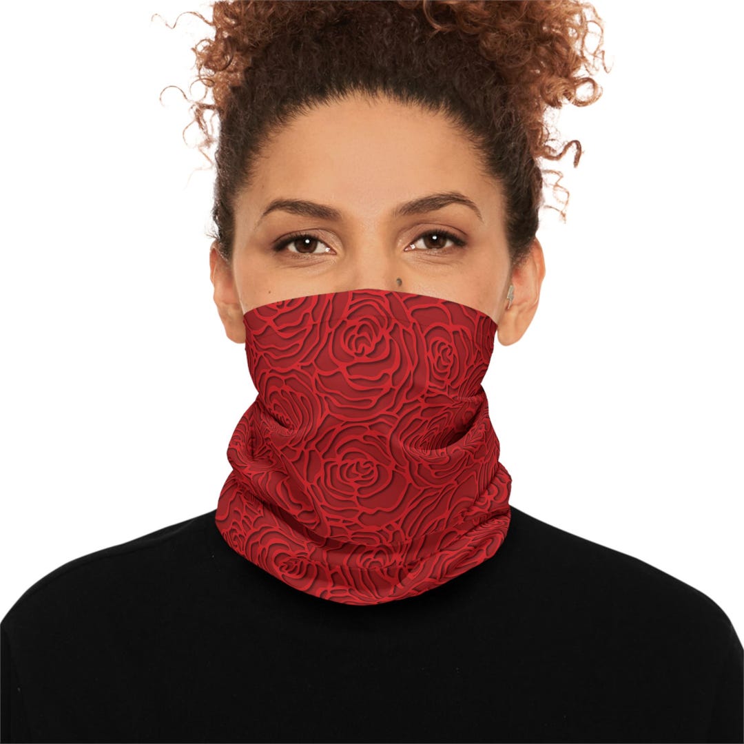 Red Roses Pattern Gaiter: Floral Face Covering, UPF 50+ Protection - Etsy
