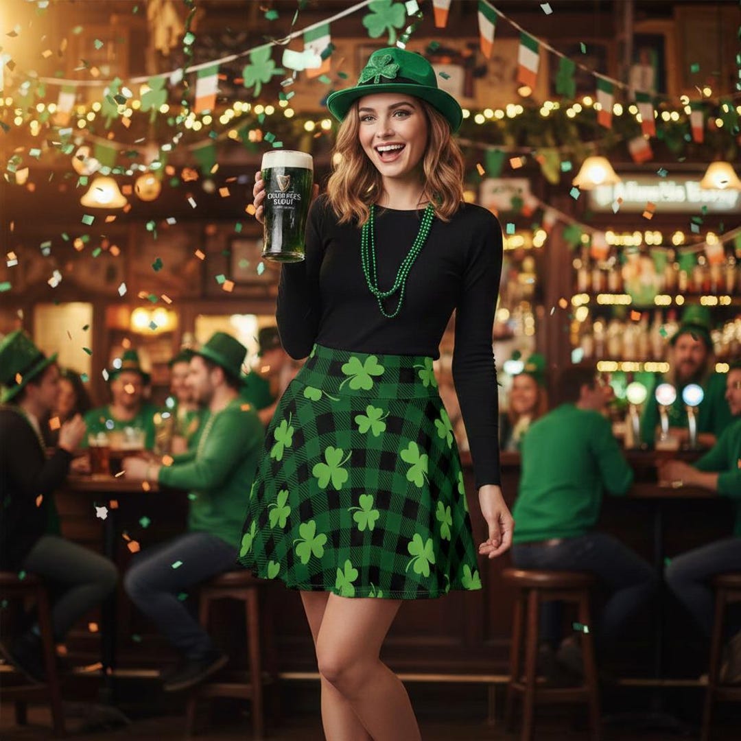 Buffalo Plaid Shamrock Skater Skirt St Patrick s Day A line Outfit Etsy buffalo-plaid-shamrock-skater-skirt-st-patrick-s-day-a-line-outfit-etsy
