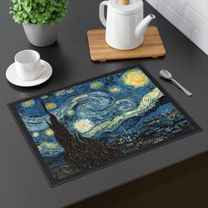 Starry Night Placemat: Van Gogh Art Cotton Table Mat