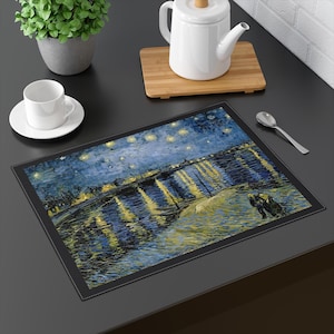 Van Gogh Starry Night Placemat: Artistic Cotton Table Decor