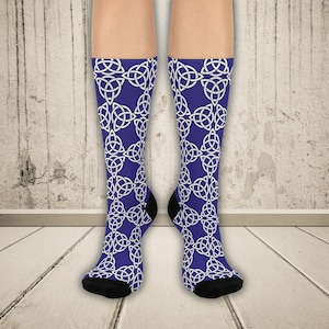 Triquetra Celtic Knot Crew Socks: Irish Heritage Design