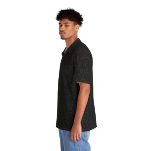 Spinnennetz Hawaiihemd: Gothic Halloween Button Down - Gruselige Bademode Bild 5