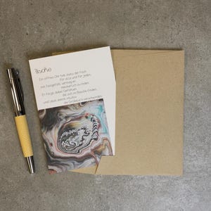 Karte mit Gedicht und Kunstdruck für einen besonderen Menschen mit Sternzeichen Fische