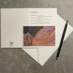 Karte mit Gedicht und Kunstdruck für einen besonderen Menschen mit Sternzeichen Schütze