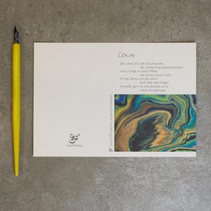 Karte mit Gedicht und Kunstdruck für einen besonderen Menschen mit Sternzeichen Löwe