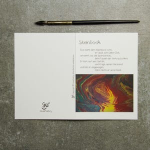 Karte mit Gedicht und Kunstdruck für einen besonderen Menschen mit Sternzeichen Steinbock
