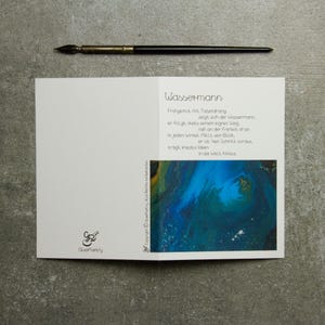 Karte mit Gedicht und Kunstdruck für einen besonderen Menschen mit Sternzeichen Wassermann