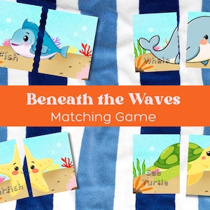 Beneath the Waves Matching Game | Ocean Matching Game | Match Game | Ocean Animals