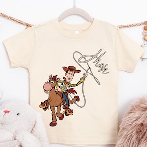 Personalized Woody Shirt, Custom Name Toy Story T-Shirt, Woody and Bullseye Kids Shirt, Disney Pixar Toy Story Boys Girls Tee, WDW Trip Tees