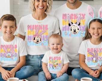 Mickey and Friends Bunny Ears Shirt, Disney Easter Day T-Shirt, Disneylanf Happy Easter 2026 Sweatshirt, Disney Family Easter Shirt
