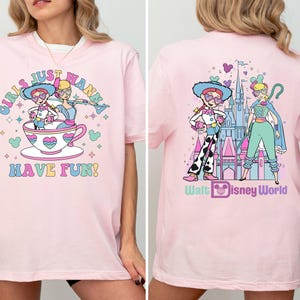 Toy Story Jessie Bo Peep Summer Shirt, Disney Girls Just Wanna Have Sun T-shirt, Toy Story Besties T Shirt, Wdw Girls Summer Trip Tee