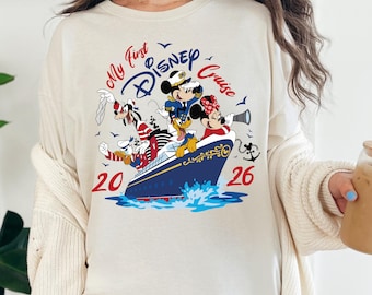 Mein erstes Disney Cruise 2026 Shirt, Micky und Freunde Cruise T-Shirt, Disney Family Cruaising Passendes T-Shirt, Minnie Cruise Squad Tee