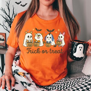 Winnie The Pooh Halloween Shirt, Trick or Treat Pooh and Frends Shirt, Disney Ghost Shirt, Disney Halloween Party Shirt, Spooky Season Shirt