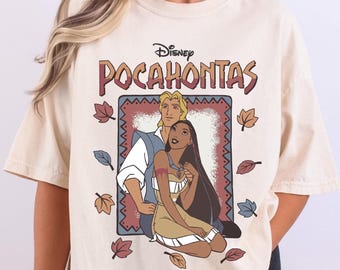 Camiseta da Pocahontas da Disney, Camiseta Meeko Sonhando à Tarde, Camiseta Férias na Disneylândia 2026, Camiseta do Reino Mágico, Camiseta Viagem à Disney com Princesas