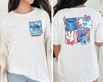 Retro Stitch Portrait Shirt, Custom Name Stitch T-Shirt, Disney Lilo And Stitch Tee, Stitch Aloha Sweater, Stitch Lover Sweatshirt