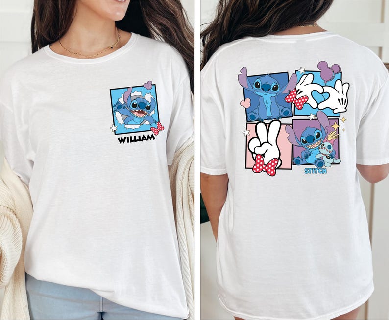 Retro Stitch Portrait Shirt, Custom Name Stitch T-Shirt, Disney Lilo And Stitch Tee, Stitch Aloha Sweater, Stitch Lover Sweatshirt