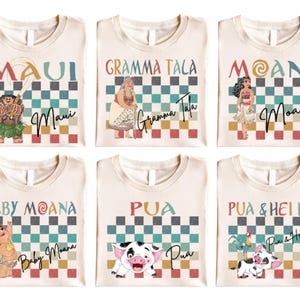 Princess Moana Checkered Shirt, Disney Moana Sweatshirt, Disneyland Family Vacation Shirt, Disney Maui Hei Hei Shirt, Family Trip 2025 Tee
