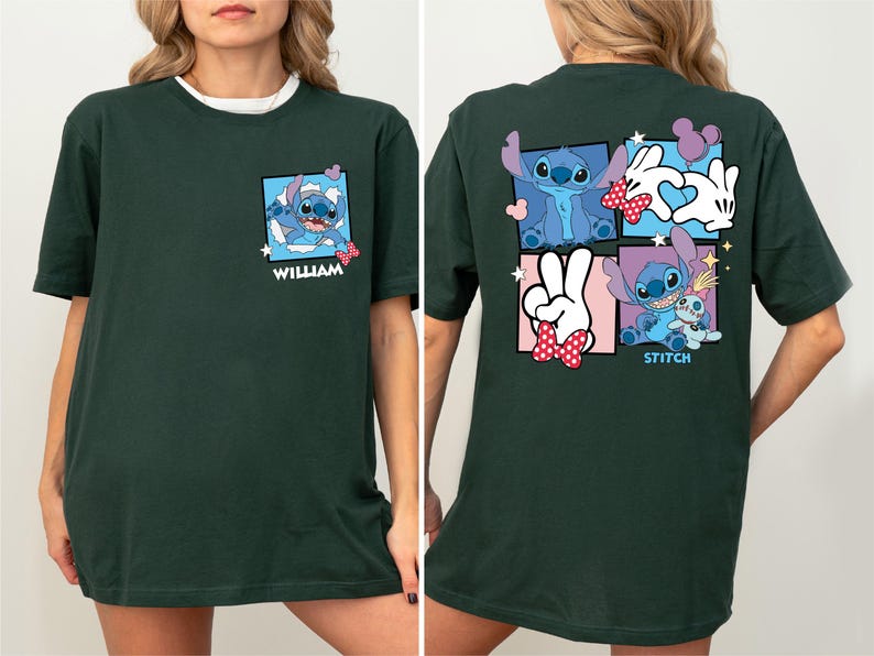 Retro Stitch Portrait Shirt, Custom Name Stitch T-Shirt, Disney Lilo And Stitch Tee, Stitch Aloha Sweater, Stitch Lover Sweatshirt