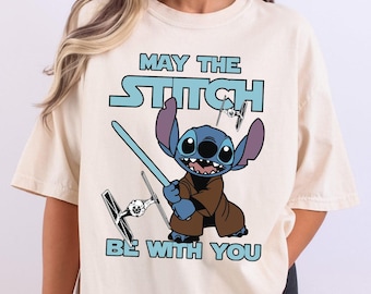 May Stitch Be With You Shirt, Star Wars Day 2026 Tee, Galaxy's Edge Trip Shirt, May the 4th Shirt, Funny Disney Stitch Wars T-Shirt