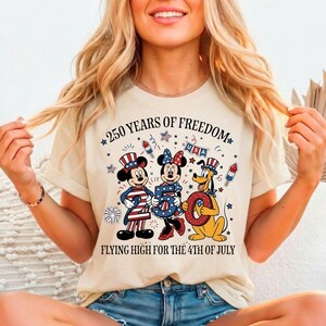 Disney 250 Years Of America Shirt, Mickey And Friends USA 250th Anniversary T-Shirt, Mickey Minnie Pluto US Sweater, WDW Patriotic Trip Tee
