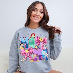 Disney Princess Mama Shirt, Princess Ariel Elsa Snow White Mama T-Shirt, Disney Mother's Day Tees, Disneyland Mom Trip Tee, Disney Mom Shirt