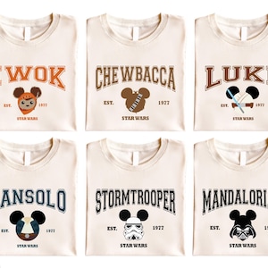Disney Star Wars Shirt, Galaxy&#39;s Edge Shirt, Darth Vader Prinzessin Leia Chewbacca Mandalorian Luke Skywalker Han Solo Boba Fett Shirt