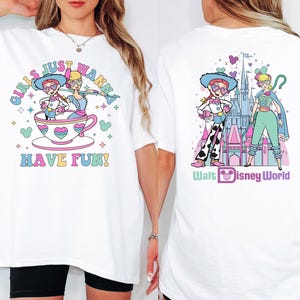 Toy Story Jessie Bo Peep Summer Shirt, Disney Girls Just Wanna Have Sun T-shirt, Toy Story Besties T Shirt, Wdw Girls Summer Trip Tee