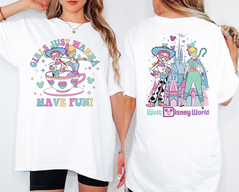 Toy Story Jessie Bo Peep Summer Shirt, Disney Girls Just Wanna Have Sun T-shirt, Toy Story Besties T Shirt, Wdw Girls Summer Trip Tee