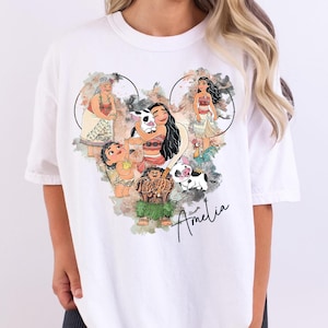 Watercolor Princess Moana Shirt, Maui Pua Hei Hei Tee, Custom Princess Moana Character Shirt, Moana Head Sweat, Disneyland Family Trip Tee