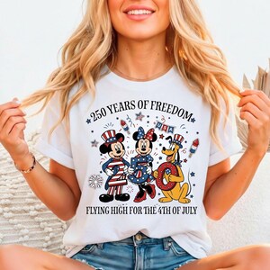 Disney 250 Years Of America Shirt, Mickey And Friends USA 250th Anniversary T-Shirt, Mickey Minnie Pluto US Sweater, WDW Patriotic Trip Tee