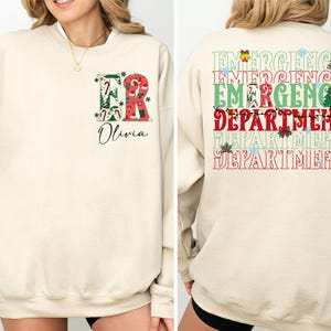 Notfallabteilung Weihnachten Sweatshirt, benutzerdefinierte ER Nurse Xmas Shirt, Krankenschwester Xmas T-Shirt, ER Crew Xmas Pullover, Notfall Krankenschwester Urlaub T-Shirt