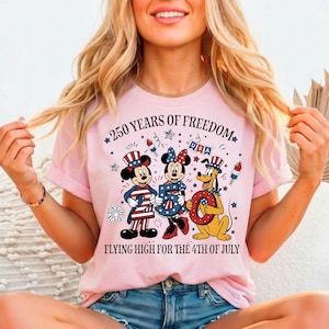 Disney 250 Years Of America Shirt, Mickey And Friends USA 250th Anniversary T-Shirt, Mickey Minnie Pluto US Sweater, WDW Patriotic Trip Tee