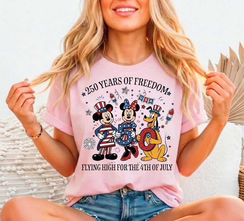 Disney 250 Years Of America Shirt, Mickey And Friends USA 250th Anniversary T-Shirt, Mickey Minnie Pluto US Sweater, WDW Patriotic Trip Tee