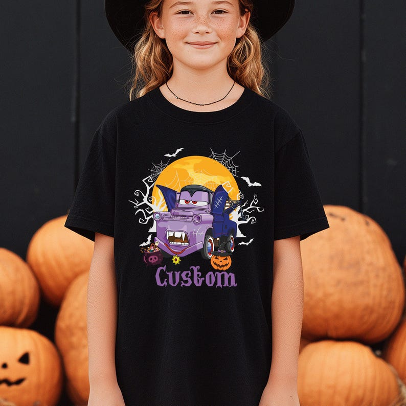 Tow Mater Halloween Shirt, Custom Disney Cars Horror T-Shirt, Disney Spooky Season Shirt, Trunk or Treat Kid Shirt, Halloween Party 2025 Tee