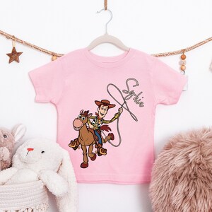Personalized Woody Shirt, Custom Name Toy Story T-Shirt, Woody and Bullseye Kids Shirt, Disney Pixar Toy Story Boys Girls Tee, WDW Trip Tees