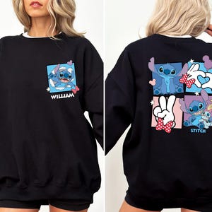 Retro Stitch Portrait Shirt, Custom Name Stitch T-Shirt, Disney Lilo And Stitch Tee, Stitch Aloha Sweater, Stitch Lover Sweatshirt
