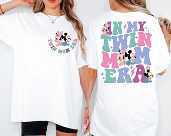 In My Twin Mom Era Shirt, Disney Mickey Minnie Twin Mama Shirt, New Mommy Shirt, Disney Twin Baby Announcement Shirt, Mothers Day T-Shirt