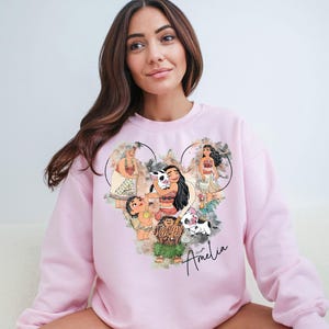 Princess Moana Shirt, Maui Pua Hei Hei Sweater, Princess Moana Characters T-Shirt, Disney Custom Moana & Maui Shirt, Mickey Moana Head Sweat