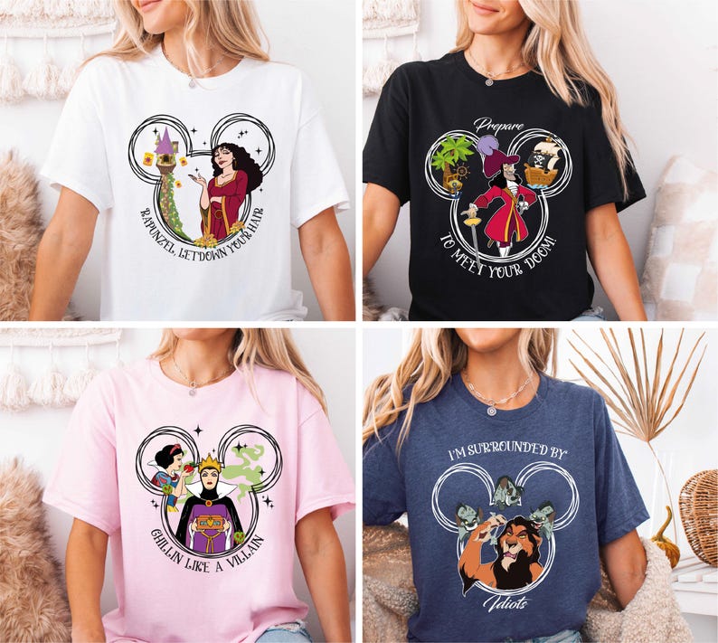 Disney Villains Shirt, Bad Witches Villains Club T-Shirt, Maleficent Evil Queen Ursula Cruella Shirt, Mickey Head Bad Witches Shirt