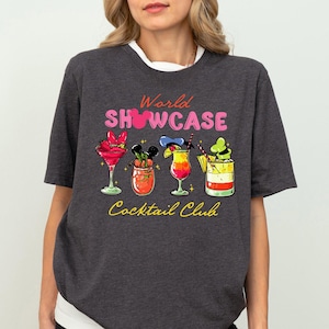 Disney World Showcase Cocktail Club Shirt, Drinking Around The World T-Shirt, Epcot Festival Drinking Team Tee, Mickey Friends Drinkings Tee