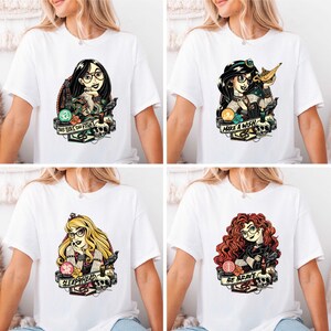 Disney Princess Tattoo Shirt, Disney Punk Princess Shirt, Girls Trip Rocker Princess Shirt, Disney Trip 2025 Shirt, Disneyland Vacation Tee